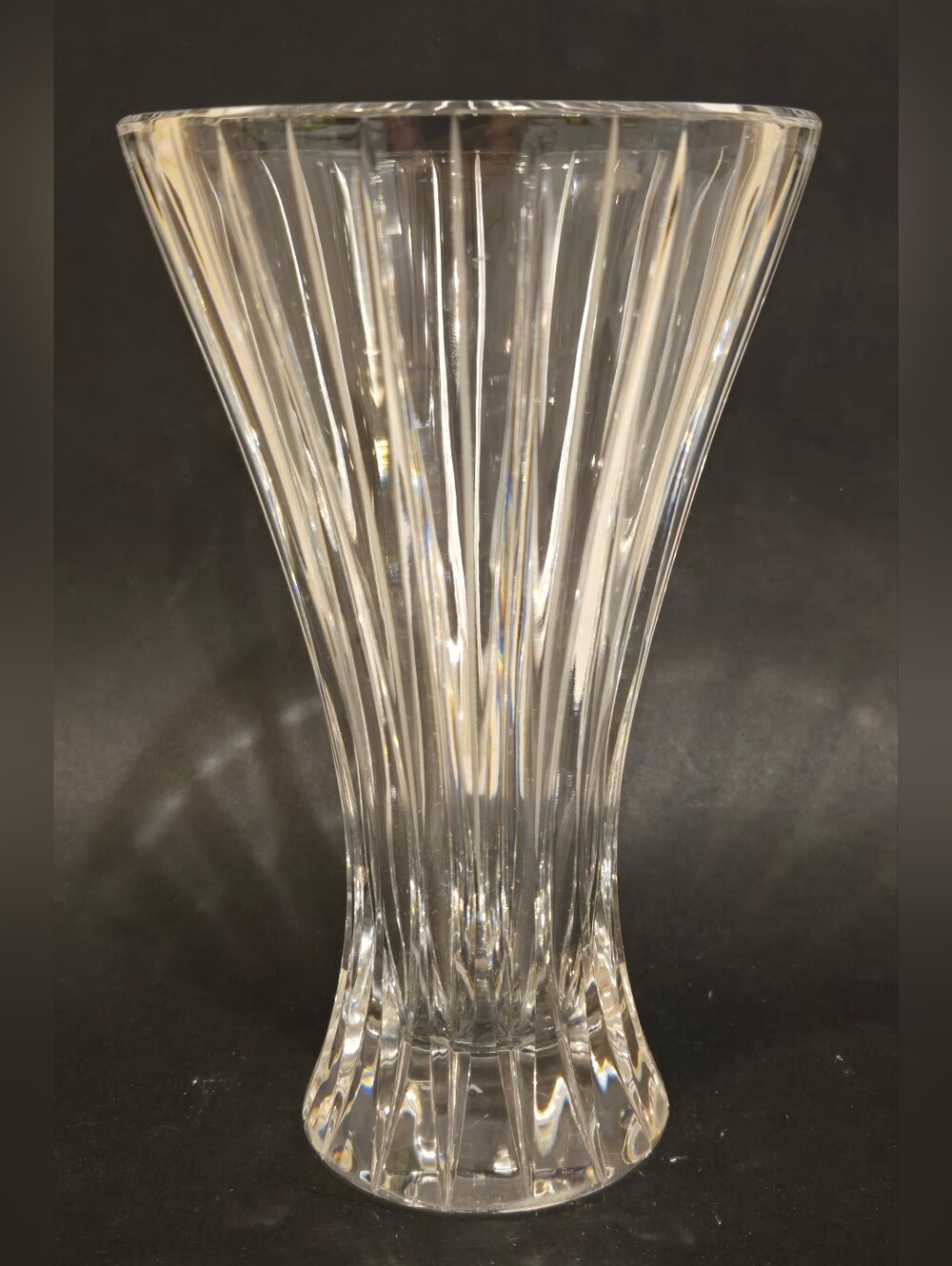 Clear Crystal Fluted Glass Vase - Elegant Home Accents